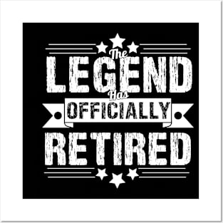 : The Legend Has Officially Retired Funny Retirement T-Shirt Funny Retirement Gifts. Cool Retirement T-Shirts. Posters and Art